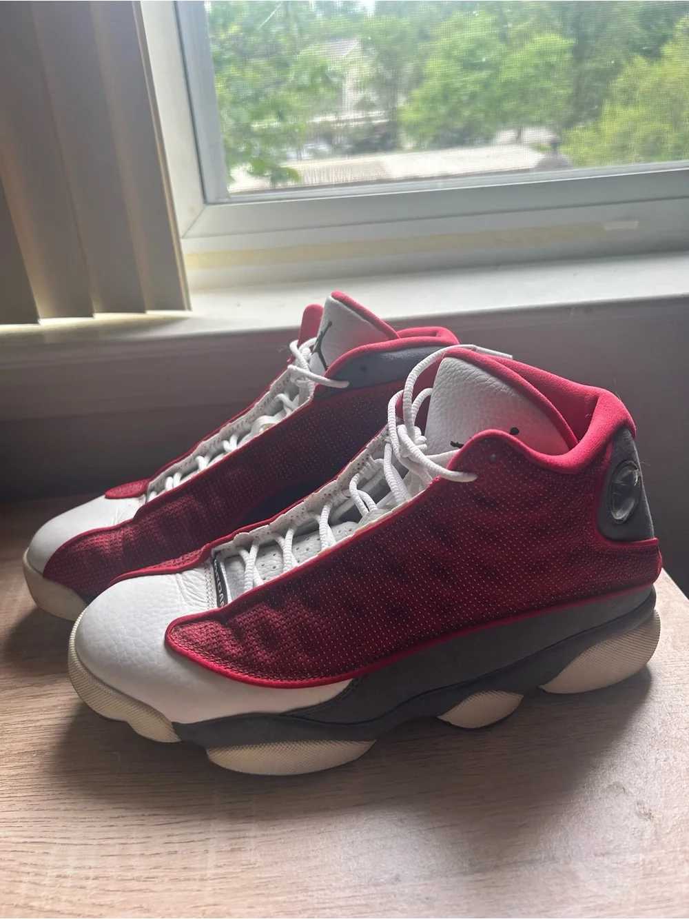 Jordan Red and White Retro Basketball Sneakers